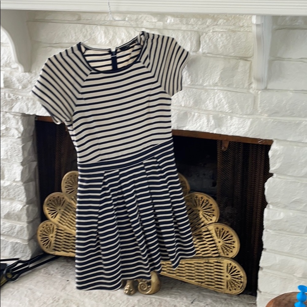 Tibi fit and flare striped dress